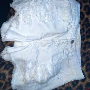 American Eagle Jean Shorts White